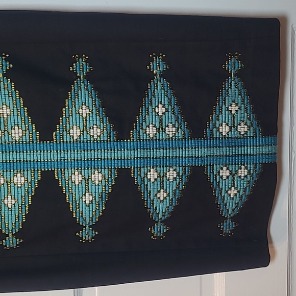 Tabitha | Anthropologie Dress Sheath Sleeveless Embroidered Aztec Design - Picture 8 of 15